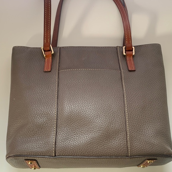 Dooney and Bourke Pebble Grain Lexington Taupe Tote Bag - Picture 3 of 15